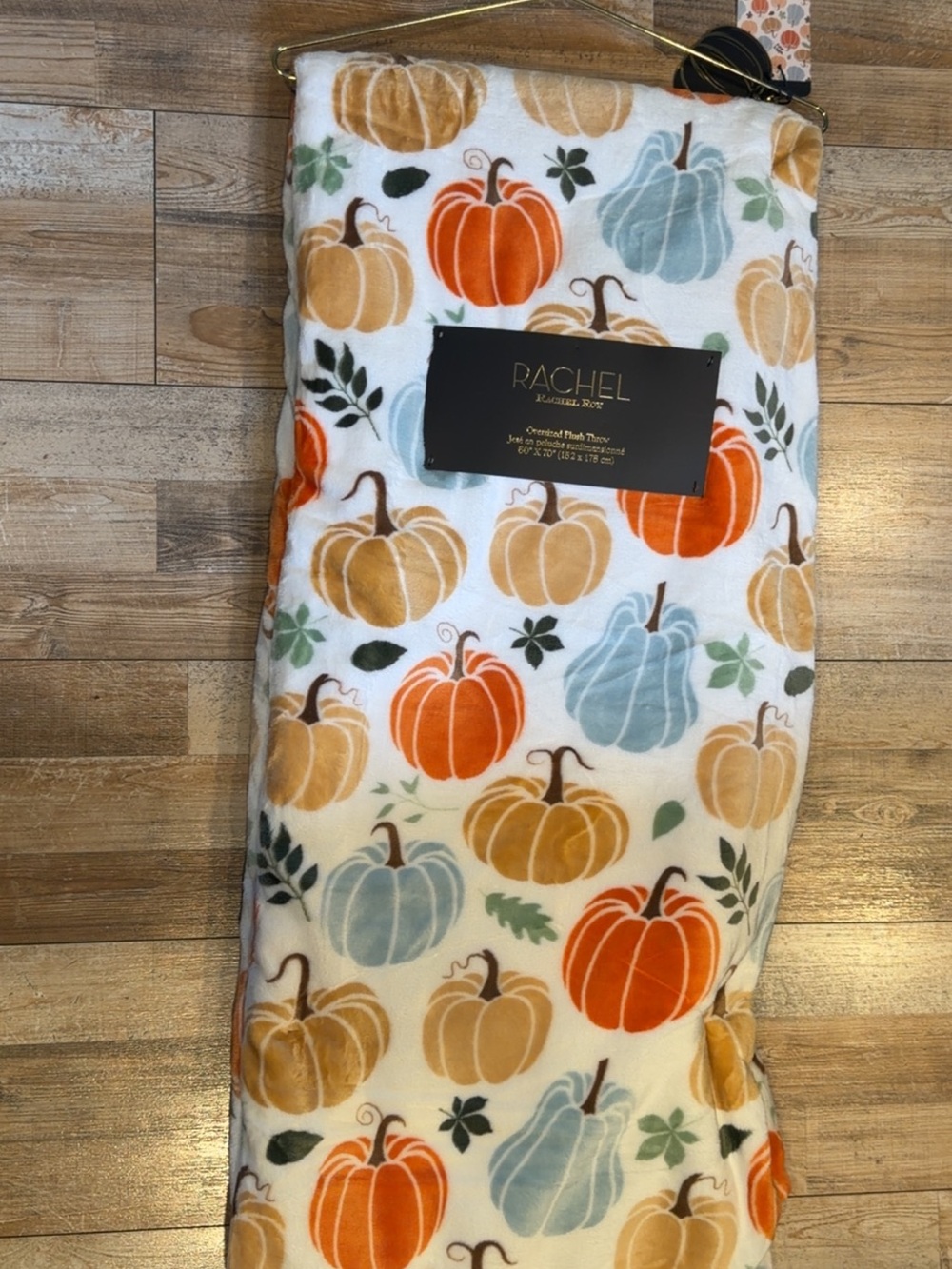 Rachel Roy Pumpkin Fall Plush Throw 🎃🍂